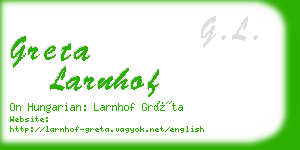 greta larnhof business card